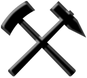 Bergmannssymbol Hammer und Schlägel